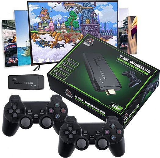 GAME STICK 4K جهاز ألعاب الفيديو الكلاسيكية مع أكثر من 10 ألاف لعبة كلاسيكية للعب