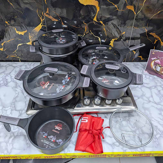 (T) SERIE CUISINE SINARCO 12 PCS GRANITE 100% ALIMENTAIRE (091) من أجود الطقوم و أنواع القرانيت🔥
