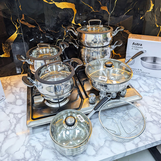 (T) SERIE MARMITE 12 PCS 18/10 INOX 100% ALIMENTAIRE من أجود أنواع الإنوكس 18/10 🔥