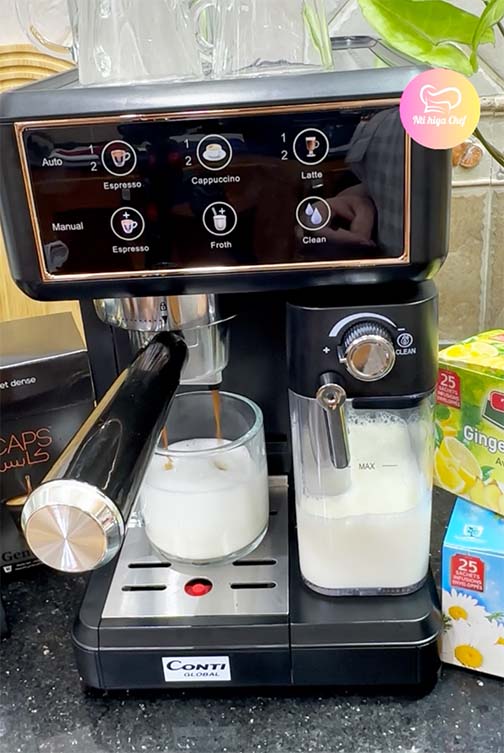 (T) Machine à café Espresso CONTI GLOBAL 7 EN 1 1350 Watt ماكنة الإسبرسو المنزلية