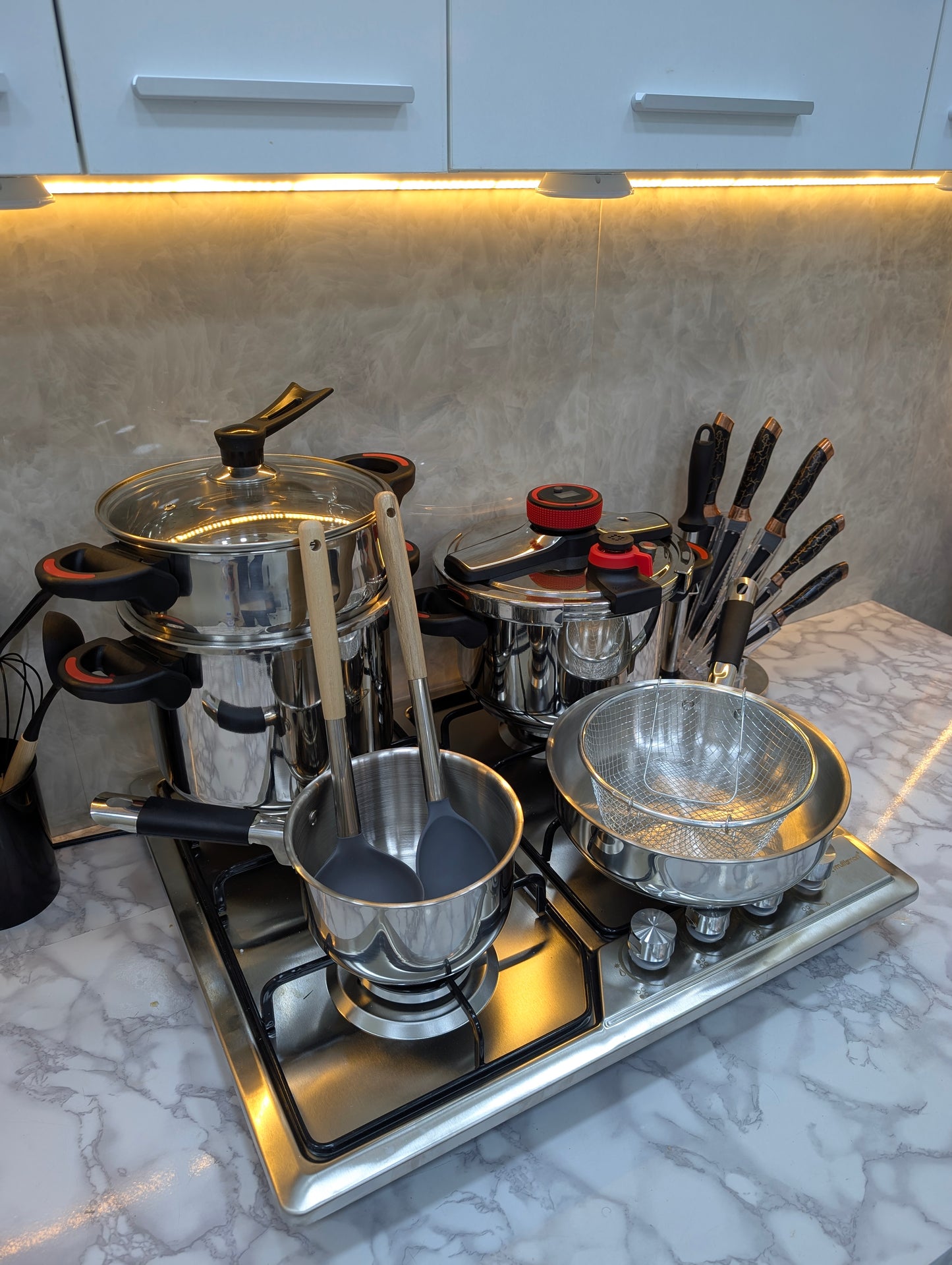 (T) PACK COCOTTE MINUTE 10 PCS 100% INOX 18/10 جودة فخمة و قوة لمطبخك 🔥