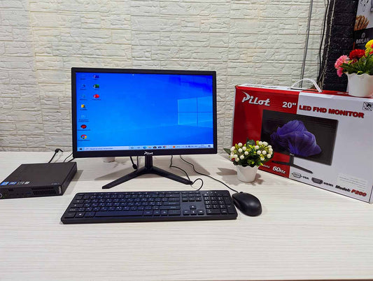 Méga Promotion MINI UNITÉ DE BUREAU LENOVO THINKCENTER i3 + ÉCRAN PILOTE 20 POUCES + Clavier + Souris gratuits