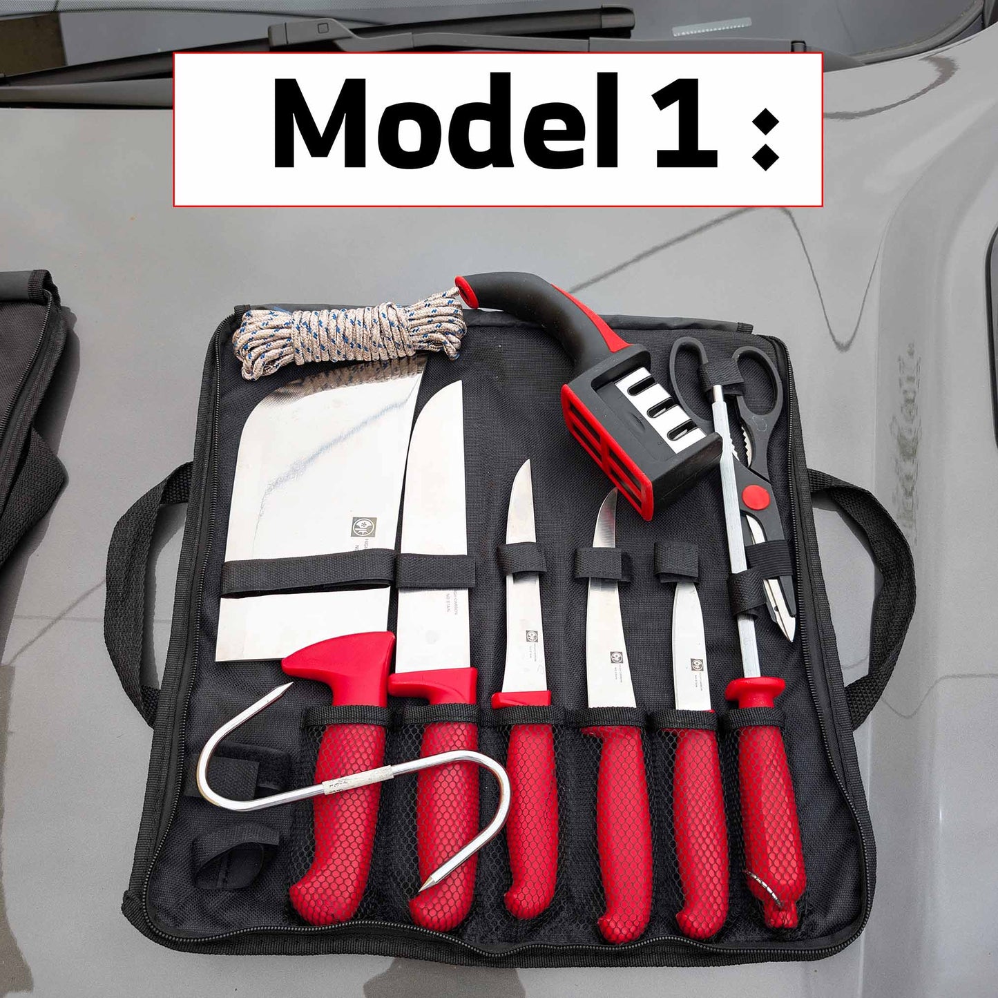 (T) SAC A COUTEAUX 100% HIGH CARBON + 3 Cadeaux (115) كل ما تحتاجه في الذبح والتقطيع في باك واحد