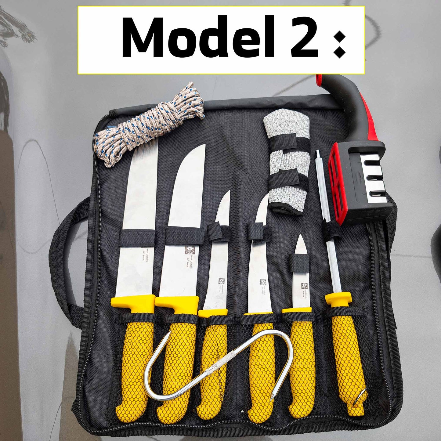(T) SAC A COUTEAUX 100% HIGH CARBON + 3 Cadeaux (115) كل ما تحتاجه في الذبح والتقطيع في باك واحد