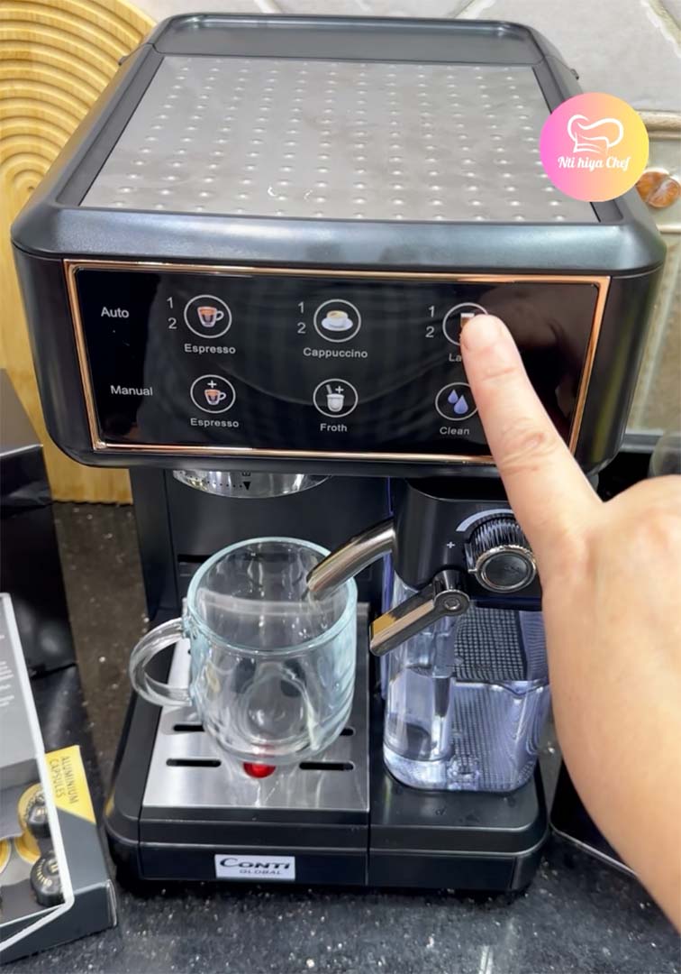 (T) Machine à café Espresso CONTI GLOBAL 7 EN 1 1350 Watt ماكنة الإسبرسو المنزلية