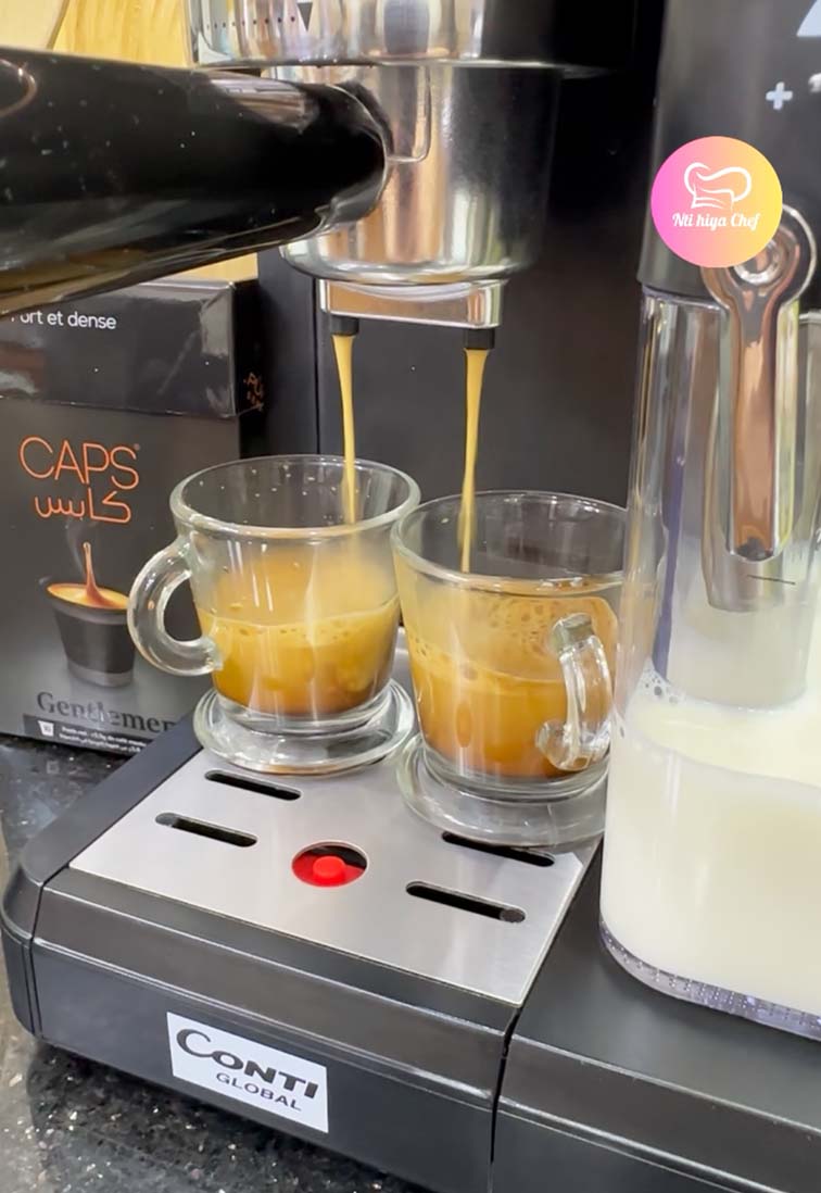 (T) Machine à café Espresso CONTI GLOBAL 7 EN 1 1350 Watt ماكنة الإسبرسو المنزلية