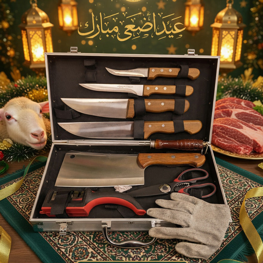 (T) PACK AID 10 PIECES + 2 CADEAUX (107) عرض عيد الأضحى حقيبة سكاكين 10 قطع + 2 هدايا مجانية