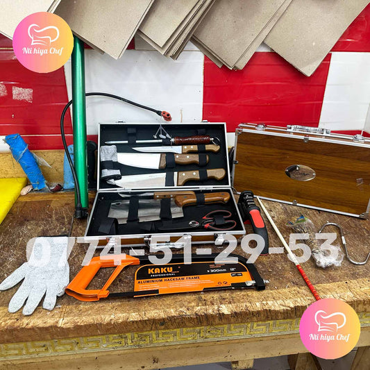 (T) VALISE HIGH CARBON 8 PIECES BOIS + 7 CADEAUX (128)