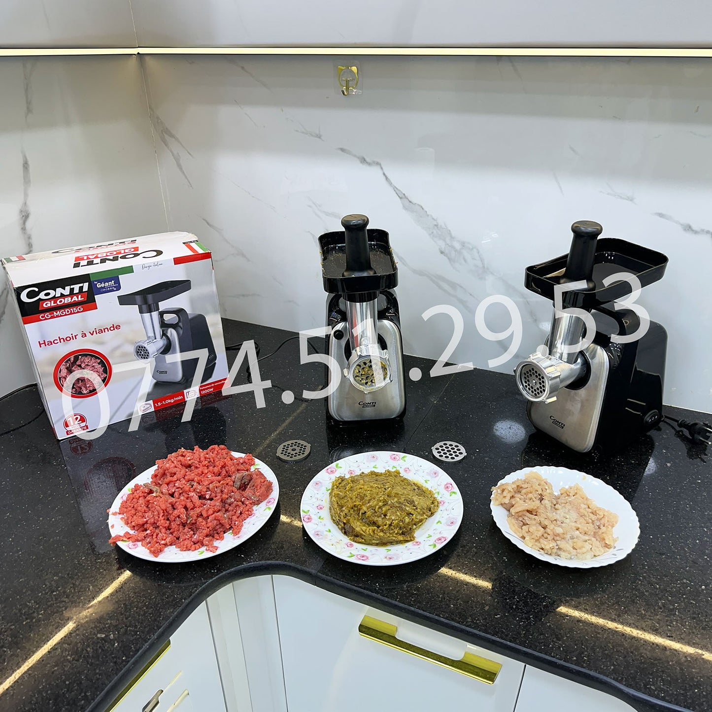 (T) HACHOIR A VIANDE ELECTRIC CONTI-GLOBALE BY GEANT 1.5Kg/Min - 1200Watt (125)